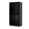 Dulap Haine Kale Glass - 210, Negru, 90x210x52 cm