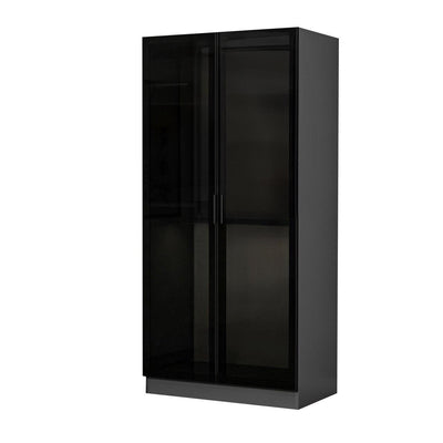 Dulap Haine Kale Glass - 210, Negru, 90x210x52 cm