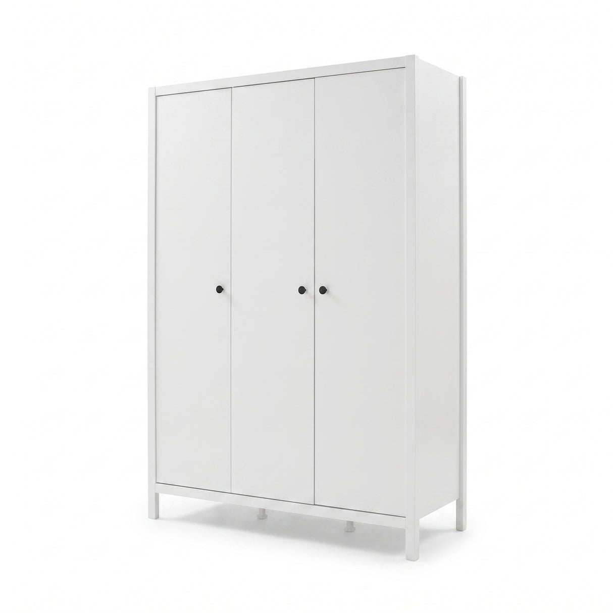 Dulap Haine MDF Adore Rustic, cu 3 usi si umarase, 6 rafturi, Alb, 125x196x54 cm