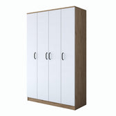 Dulap Haine Totem 4 usi cu 2 bare de umeras, Nuc, 120 x 191 x 47 cm