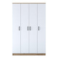 Dulap Haine Totem 4 usi cu 2 bare de umeras, Nuc, 120 x 191 x 47 cm