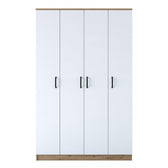 Dulap Haine Totem 4 usi cu 2 bare de umeras, Nuc, 120 x 191 x 47 cm