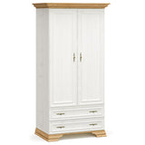 Dulap Jaden frunze duble, Stejar Auriu alb antic, 101x62x198 cm