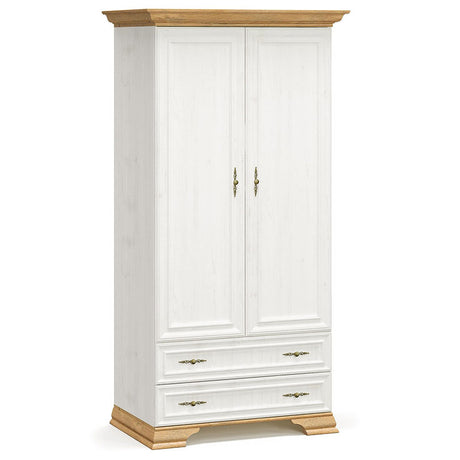 Dulap Jaden frunze duble, Stejar Auriu alb antic, 101x62x198 cm