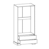 Dulap Jaden frunze duble, Stejar Auriu alb antic, 101x62x198 cm