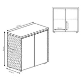 Dulap jos Oscar, nuc-antracit, 80x40x80 cm, perspectiva suplimentara