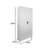 Dulap multifunctional Zogi, Metal, 90x45x190 cm - Gri