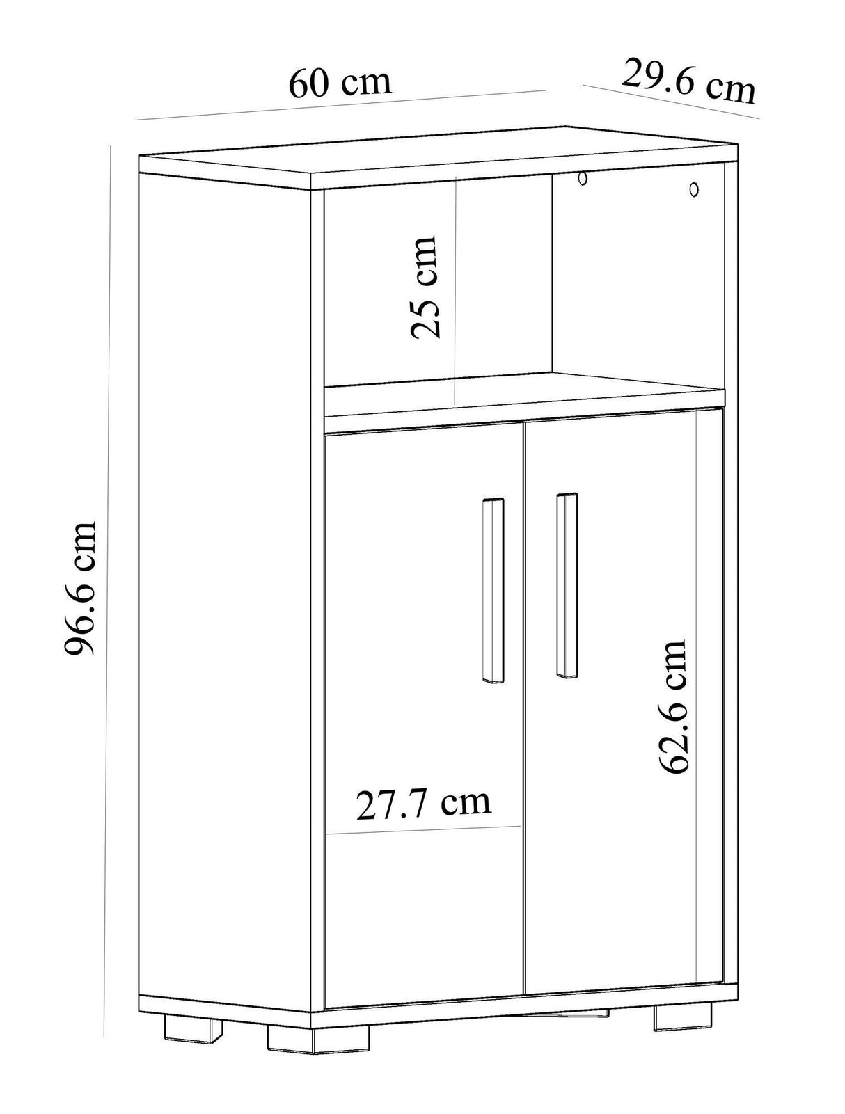 Dulap Moon, Alb, 30x97x60 cm