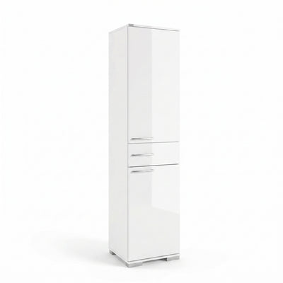 Dulap Multifunctional Adore Diamond, 2 usi, 1 sertar, Alb Lucios, 45 x 187 x 40 cm