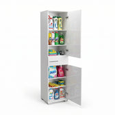 Dulap Multifunctional Adore Diamond, 2 usi, 1 sertar, Alb Lucios, 45 x 187 x 40 cm