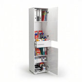 Dulap Multifunctional Adore Diamond, 2 usi, 1 sertar, Alb Lucios, 45x187x40 cm, foto produs 9