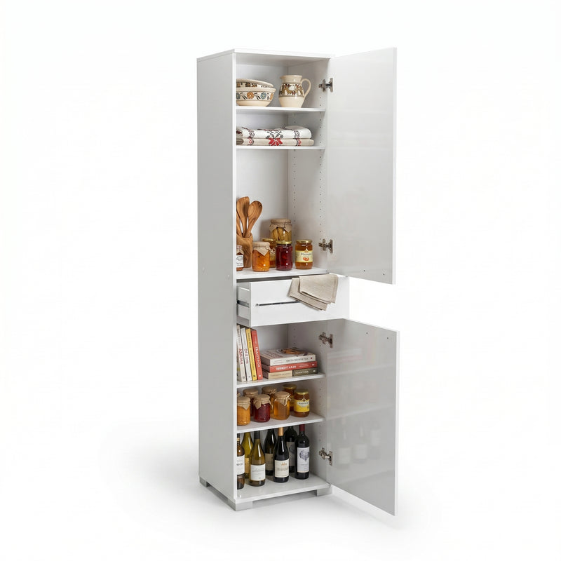 Dulap Multifunctional Adore Diamond, 2 usi, 1 sertar, Alb Lucios, 45x187x40 cm, foto produs 10