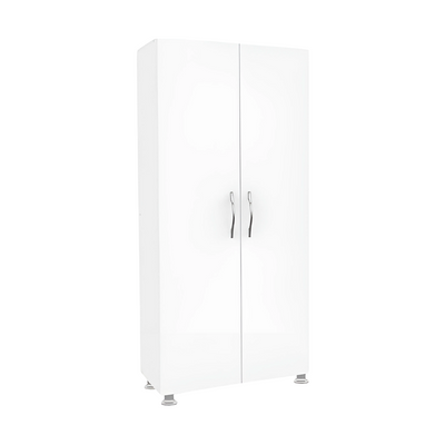 Dulap Multifunctional Adore Diamond, 2 Usi, 4 rafturi, Alb, 60x140x32 cm, imagine suplimentara