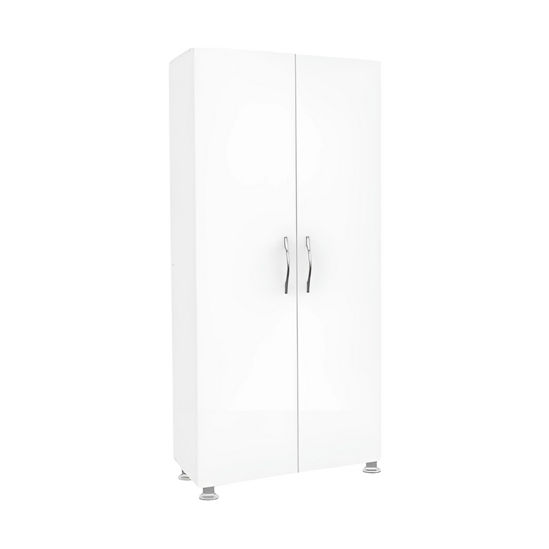 Dulap Multifunctional Adore Diamond, 2 Usi, 4 rafturi, Alb, 60x140x32 cm, imagine suplimentara