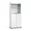 Dulap Multifunctional Adore Diamond, 2 usi, 6 rafturi, cu rotile, Alb Lucios, 73 x 172 x 36 cm