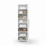 Dulap Multifunctional Adore Diamond, 8 rafturi, Usa reversibila, Alb, 50x187x35 cm