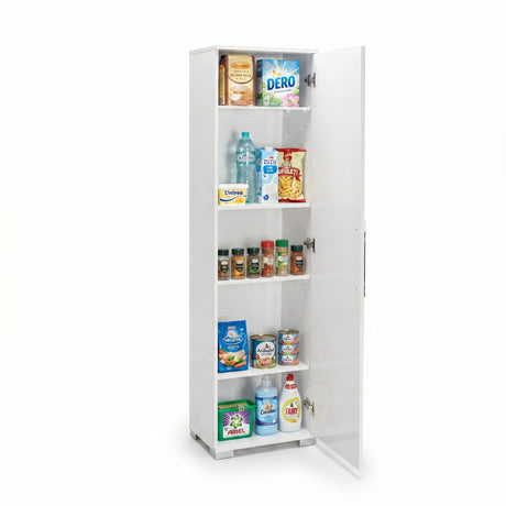 Dulap Multifunctional Adore Diamond, Usa reversibila, 5 rafturi, Alb, 45 x 169 x 32 cm