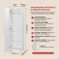 Dulap Multifunctional Adore Diamond, Usa reversibila, 5 rafturi, Alb, 45x169x32 cm, perspectiva suplimentara