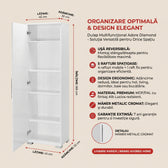 Dulap Multifunctional Adore Diamond, Usa reversibila, 5 rafturi, Alb, 45x169x32 cm, perspectiva suplimentara