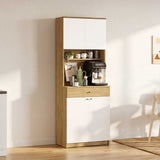 Dulap multifunctional Adore Lungo , 4 usi si 1 sertar, Stejar - Alb, 72x195x45 cm