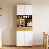 Dulap multifunctional Adore Lungo , 4 usi si 1 sertar, Stejar - Alb, 72x195x45 cm