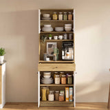 Dulap multifunctional Adore Lungo , 4 usi si 1 sertar, Stejar - Alb, 72x195x45 cm