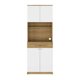 Dulap multifunctional Adore Lungo , 4 usi si 1 sertar, Stejar - Alb, 72x195x45 cm