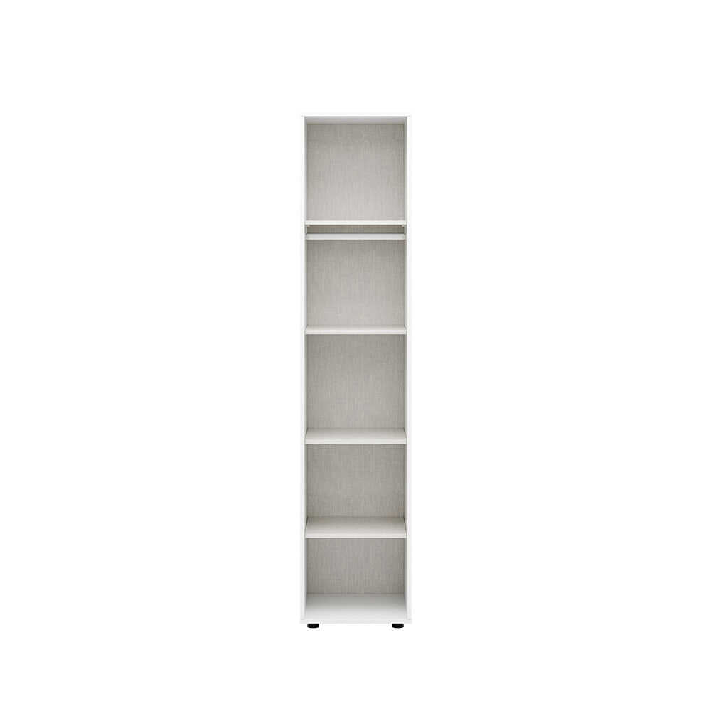 Dulap Multifunctional Adore Oryana, 5 rafturi si umeras, usa reversibila, Alb - Nuc, 45x210x62 cm - Alb