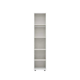 Dulap Multifunctional Adore Oryana, 5 rafturi si umeras, usa reversibila, Alb - Nuc, 45x210x62 cm - Alb
