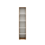 Dulap Multifunctional Adore Oryana, 5 rafturi si umeras, usa reversibila, Alb - Nuc, 45x210x62 cm - Nuc