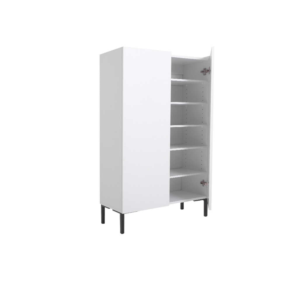 Dulap Multifunctional Adore Pool cu 2 usi si 6 rafturi, Alb, 72x119x34 cm
