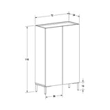 Dulap Multifunctional Adore Pool cu 2 usi si 6 rafturi, Alb, 72x119x34 cm