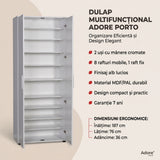Dulap Multifunctional Adore Porto, 2 usi, 8 rafturi, Alb, 76x187x36 cm