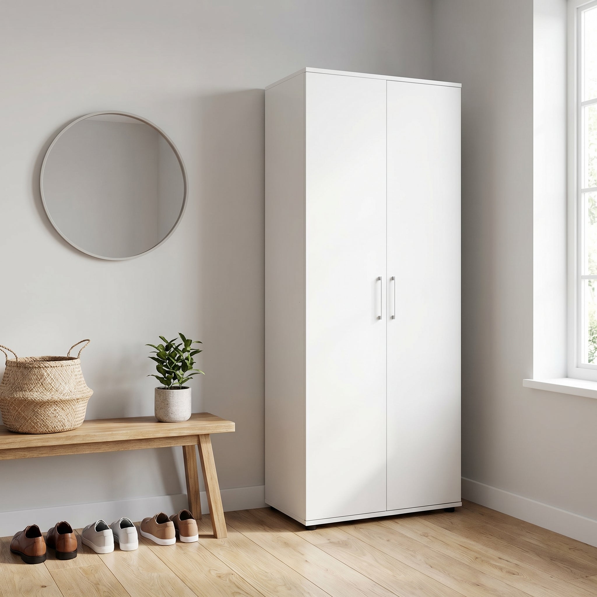 Dulap Multifunctional Adore Porto, 2 usi, 8 rafturi, Alb