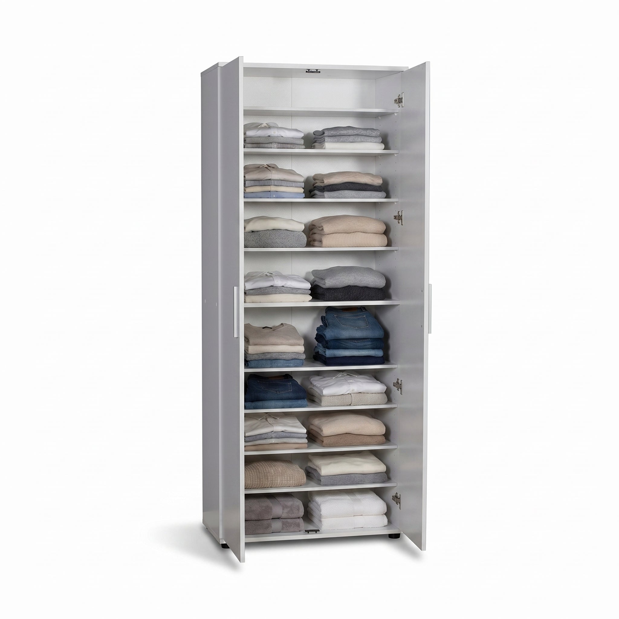 Dulap Multifunctional Adore Porto, 2 usi, 8 rafturi, Alb