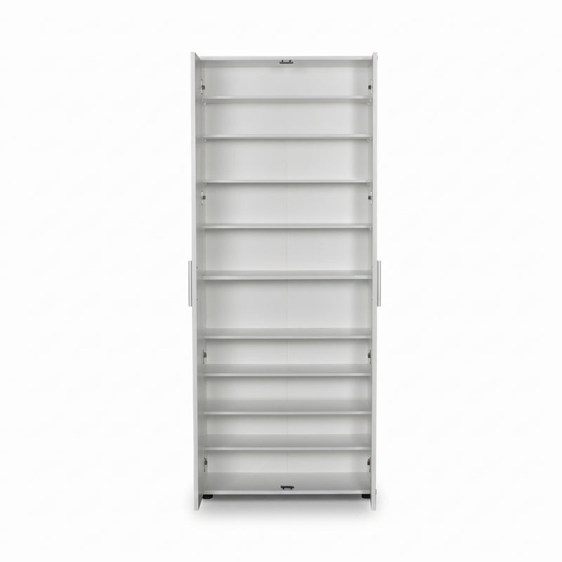 Dulap Multifunctional Adore Porto, 2 usi, 8 rafturi, Alb, 76x187x36 cm, foto produs 8