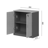 Dulap multifunctional Fesialo, 80x41x80 cm - Natural-Antracit