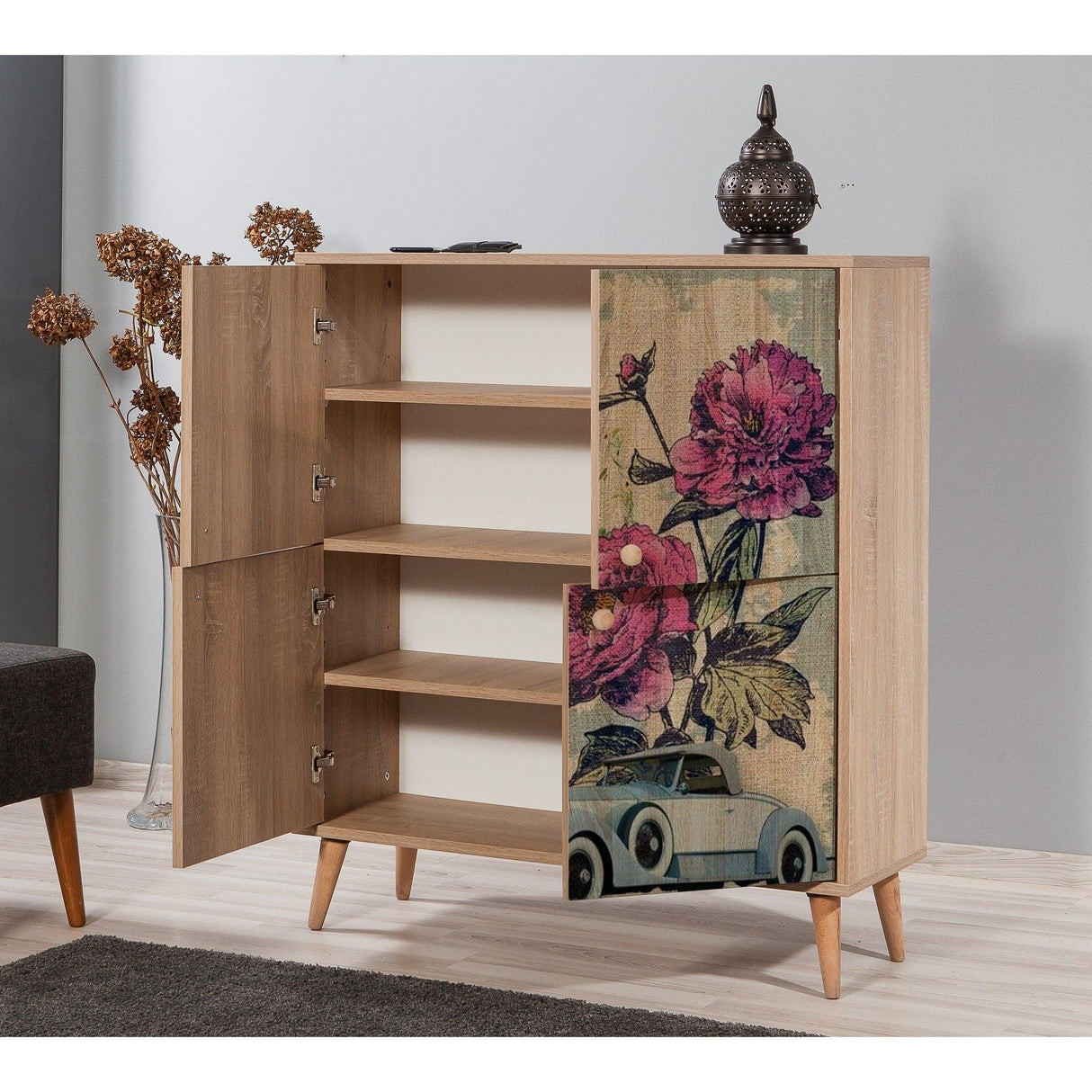 DULAP MULTIFUNCTIONAL MULTİLÜX-120 Multi Purpose Cabinet 11, Stejar Sonoma, 111x36x95 cm