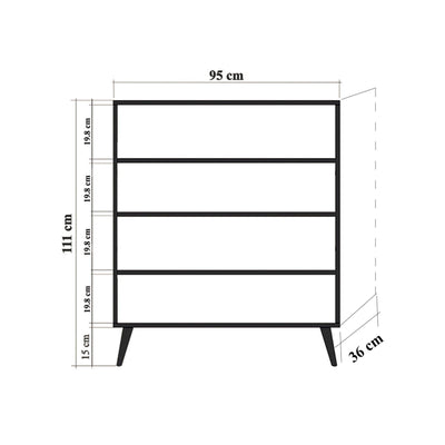 DULAP MULTIFUNCTIONAL Multilüx Multi Purpose Cabinet 7, Stejar Sonoma, 111x36x95 cm