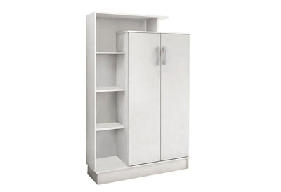 Dulap multifunctional Nilay cu 2 usi si rafturi, Alb, 90 x 140 x 30 cm