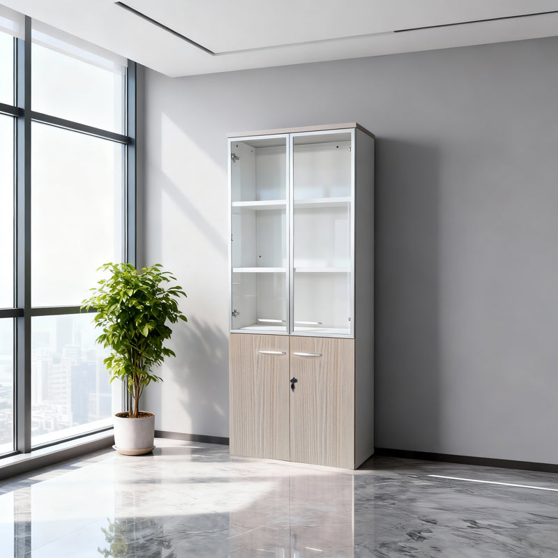 Dulap multifunctional Office, Sticla, Sonoma, 80x40x200 cm