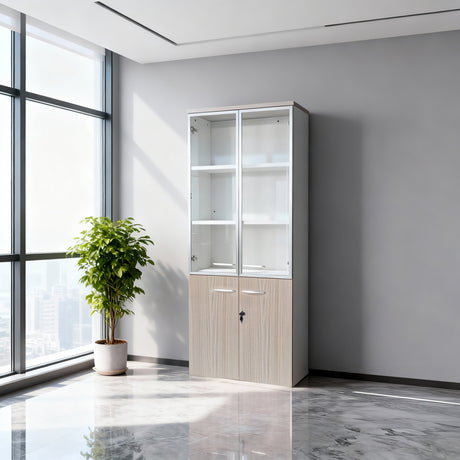 Dulap multifunctional Office, Sticla, Sonoma, 80x40x200 cm