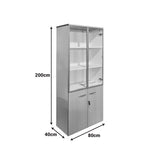 Dulap multifunctional Office, Sticla, Sonoma, 80x40x200 cm