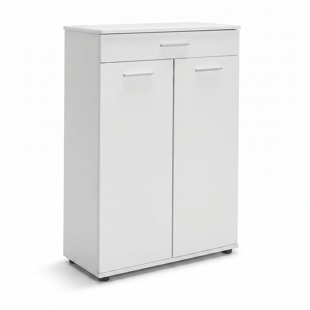 Dulap Multifuncțional pentru Hol, Baie sau Bucătărie, 2 Uși, 1 Sertar, Alb - Natur, 73x108x35 cm - Alb