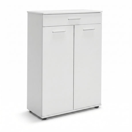Dulap Multifuncțional pentru Hol, Baie sau Bucătărie, 2 Uși, 1 Sertar, Alb - Natur, 73x108x35 cm