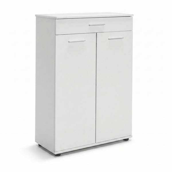 Dulap Multifuncțional pentru Hol, Baie sau Bucătărie, 2 Uși, 1 Sertar, Alb - Natur, 73x108x35 cm