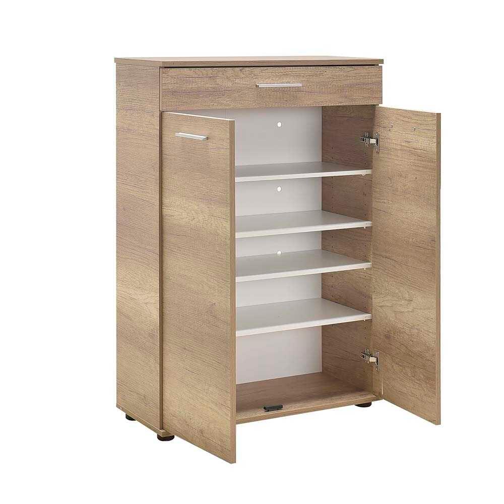 Dulap Multifuncțional pentru Hol, Baie sau Bucătărie, 2 Uși, 1 Sertar, Alb - Natur, 73x108x35 cm - Natur