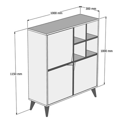 Dulap Multifunctional Pulse Alb, 30x115x100 cm
