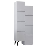 Dulap multifunctional Romane cu 2 usi, Alb, 63x38x155 cm - Alb 