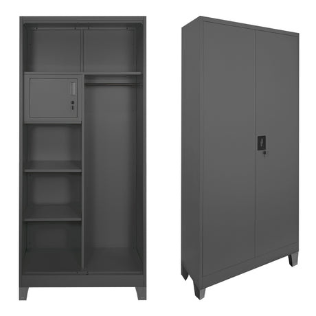 Dulap multifunctional Zogi, Metal, Antracit, 90x45x190 cm